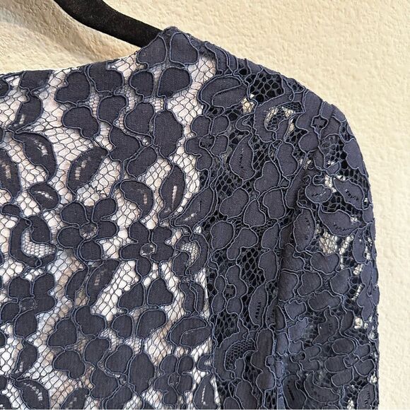 LK Bennett | 6 | Lavinie navy Floral Lace Overlay sheath Dress - Picture 3 of 7